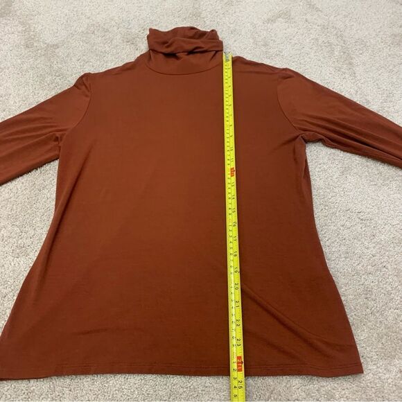 BIANCA Nygard rust brown long sleeve turtleneck top Sz MP - Picture 7 of 8